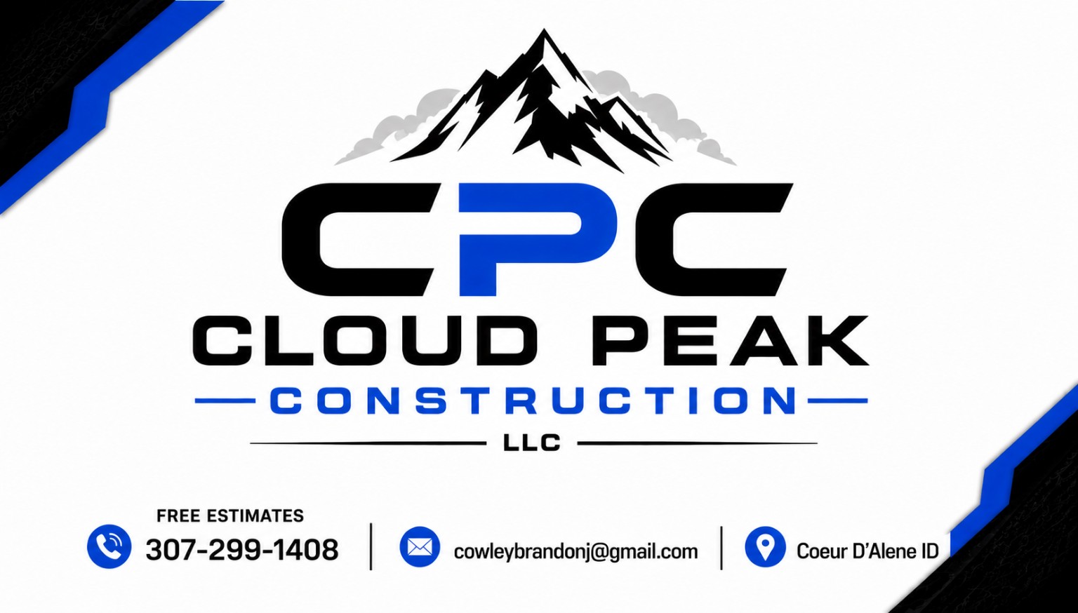 Cloud Peak Construction business card